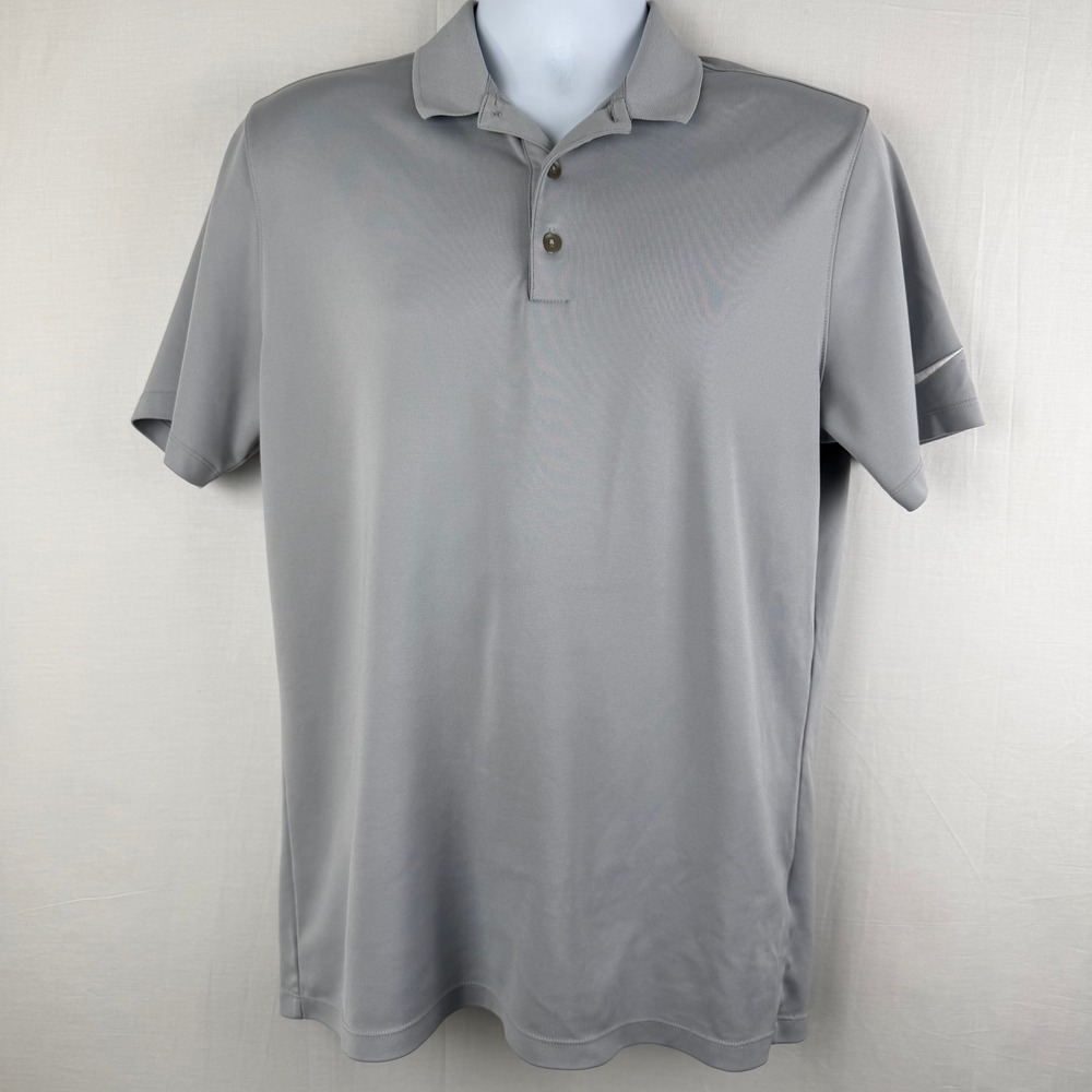 Nike Dri-FIT Mens Golf Polo Shirt Gray Short Sleeve Size M
